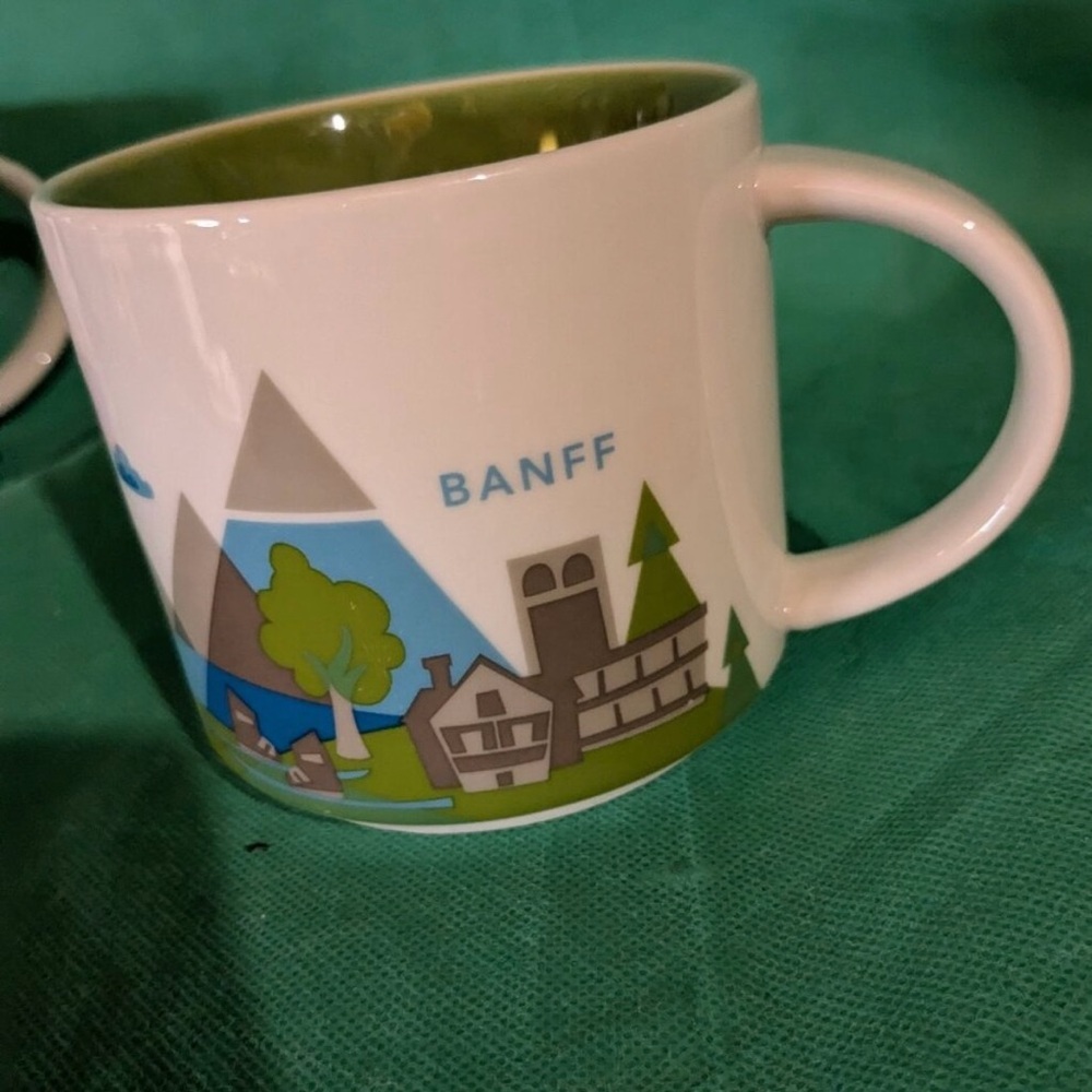 Starbucks Banff Mug - Green and White